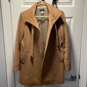 J.crew peacoat sz. 4 tan wool cashmere neck tie